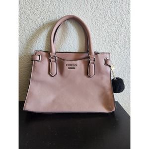 Guess Pink Logo Faux Leather Handbag